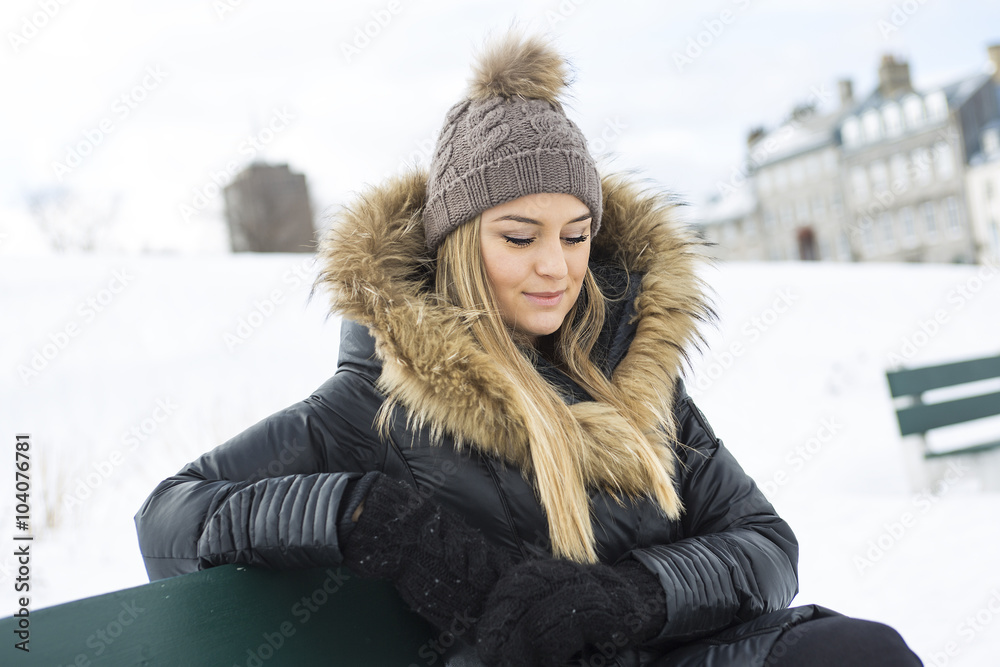 glamorous winter portrait of a girl outside glamorous winter portrait of a girl outside