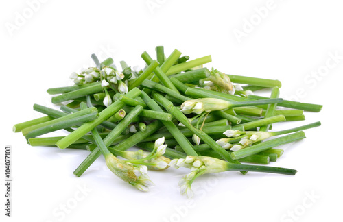 Chives flower or Chinese Chive isolated on white background