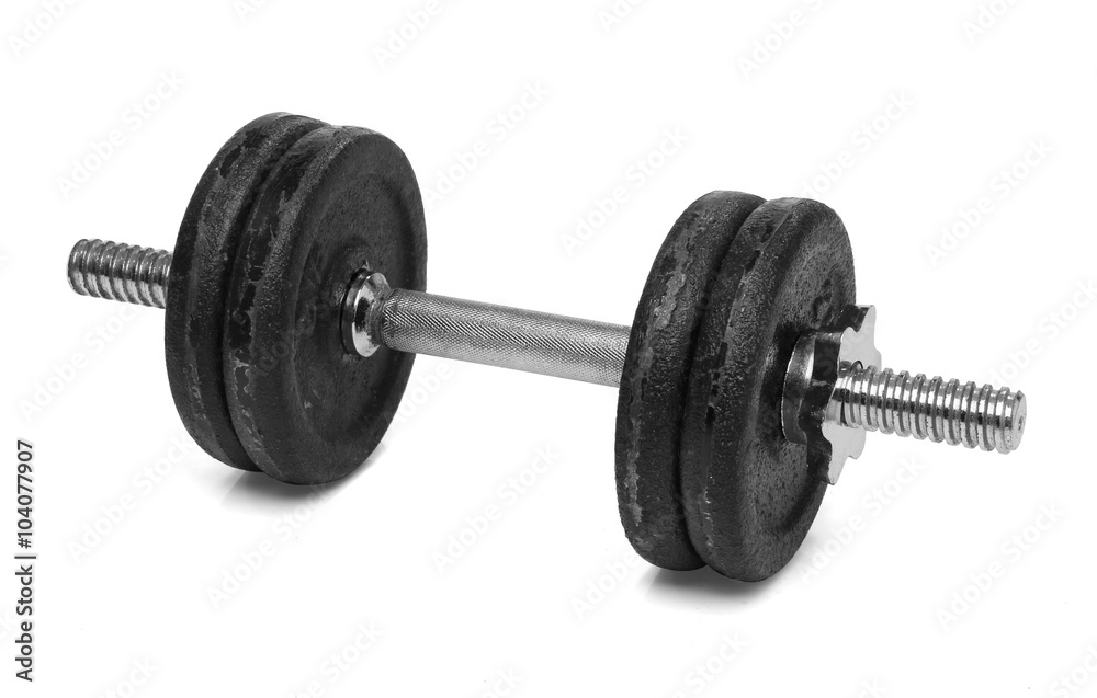 Fototapeta premium Dumbbell isolated over white background