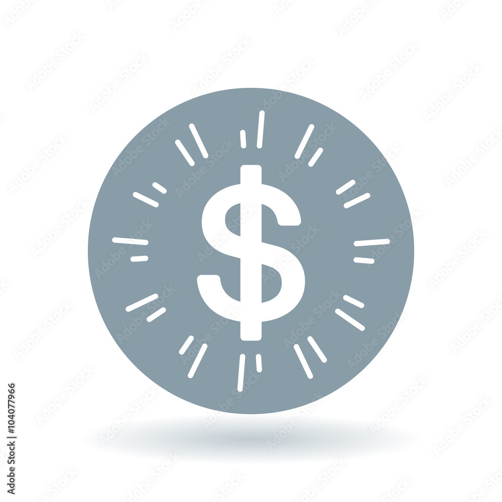 Dollar symbol. Dollar icon. Dollar sign. White American dollar icon on cool grey circle background. Vector illustration. Dollar symbol. Dollar icon. Dollar sign. White American dollar icon on cool grey circle background. Vector illustration.