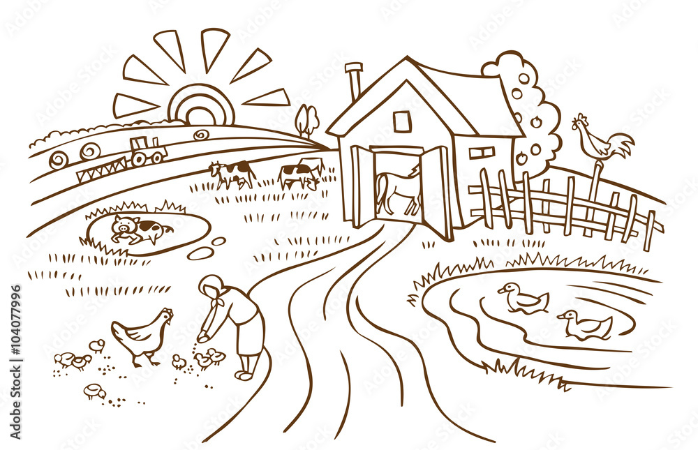 farm and agriculture illustration