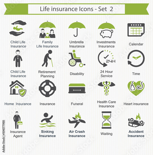 Life insurance Icons - Set 2