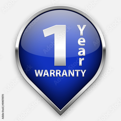 Blue 1 year warranty plate in silver frame