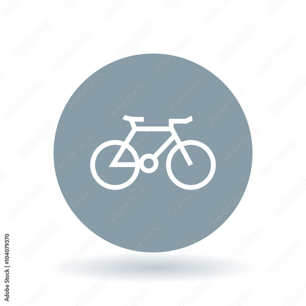 Bicycle icon. mountain bike sign. Cycle symbol. White bicycle icon on cool  grey circle background. Vector illustration. Stock-vektor | Adobe Stock