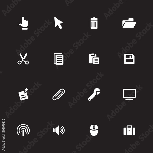 white simple flat icon set 3 for web design, user interface (UI), infographic and mobile application (apps)