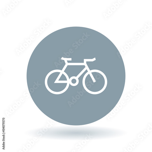 Bicycle icon. mountain bike sign. Cycle symbol. White bicycle icon on cool grey circle background. Vector illustration.