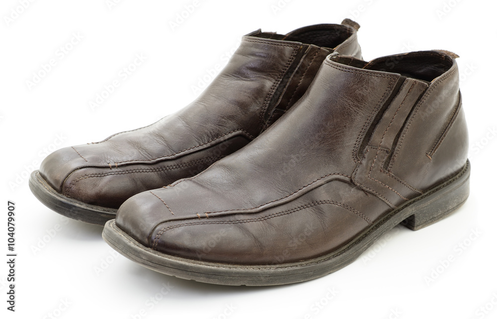 Men's dark brown shoes.