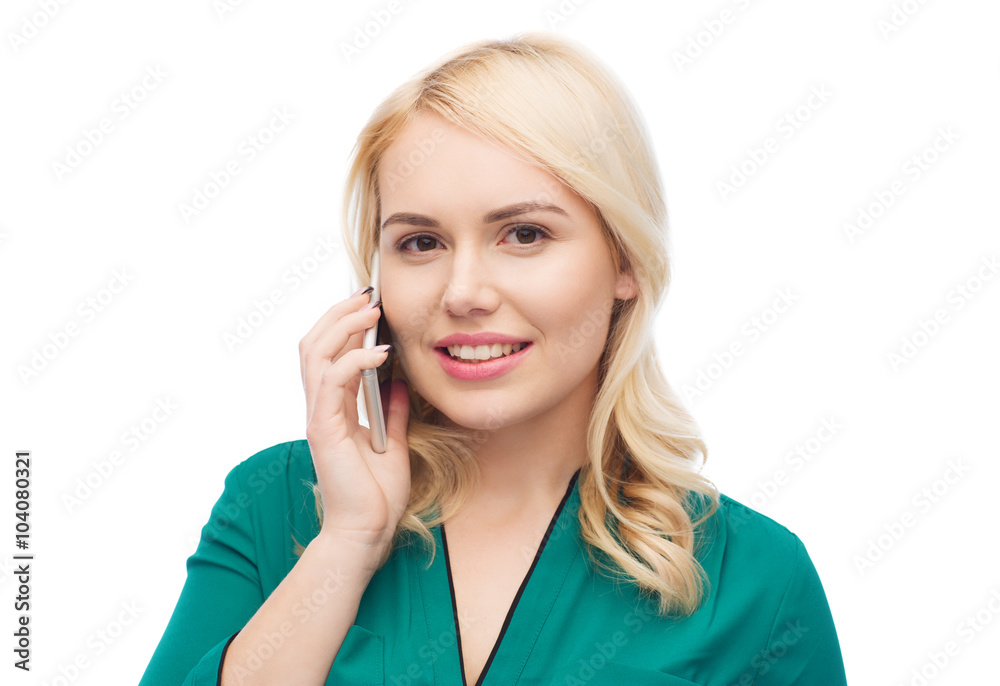 happy young woman calling on smartphone happy young woman calling on smartphone