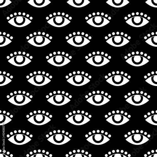 seamless pattern with eye. vector. flat.