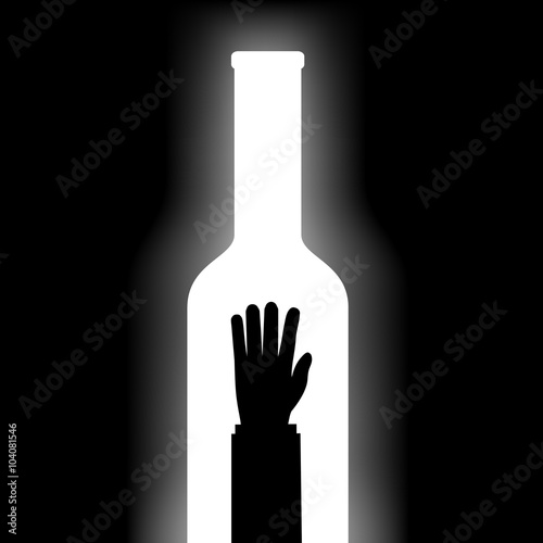 bottle with alcohol.