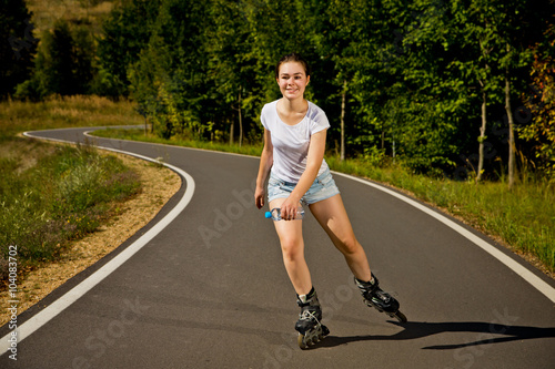 Girl rollerblading