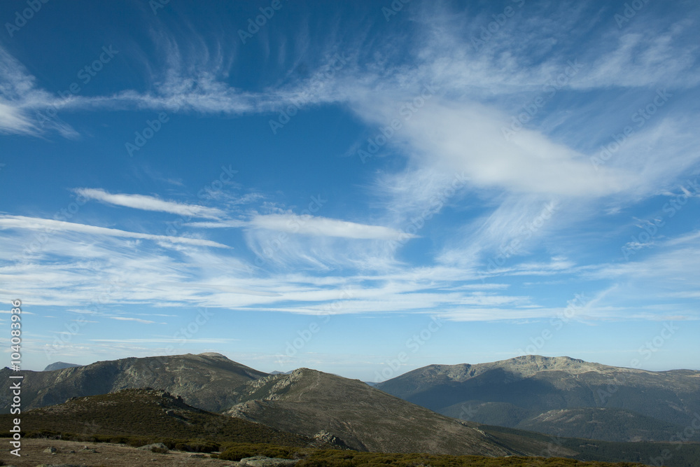 cirrus sky in Guadarrama Range