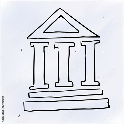 The three pillars of the building, doodle illustration