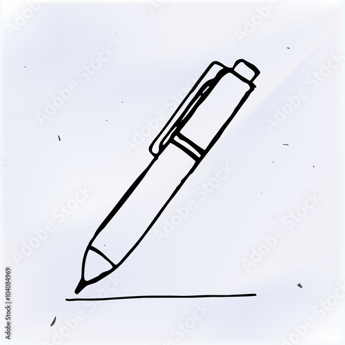 Vector pen with line hand drawn, doodle object