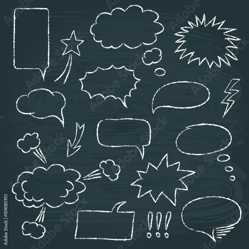 Comics style speech bubbles set