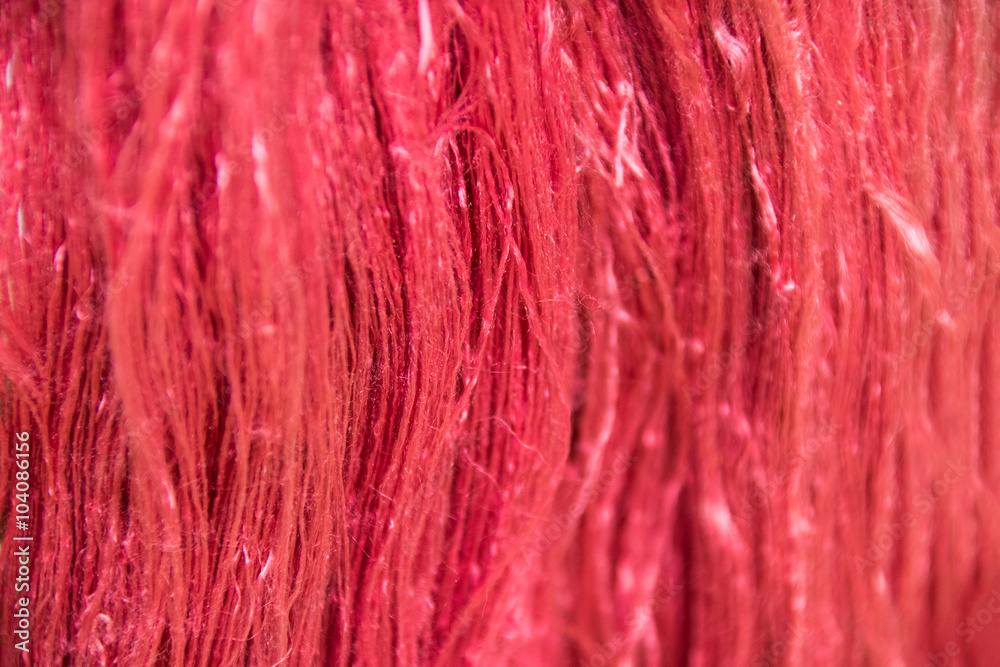 Close up Red silk thread for abstract background Close up Red silk thread for abstract background