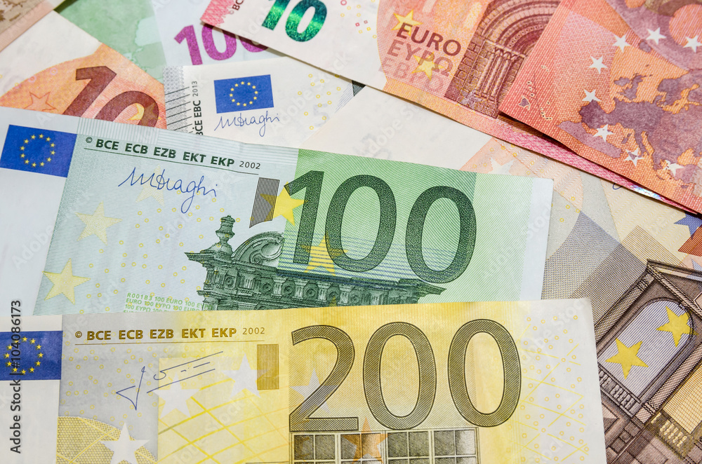 different euro money. Euro currency different euro money. Euro currency