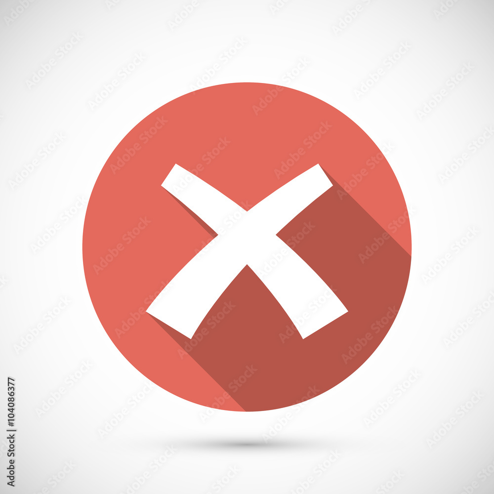 Wrong mark icon flat Wrong mark icon flat