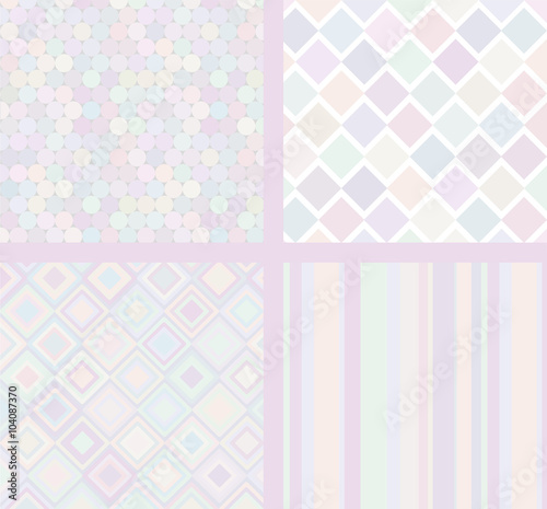 Vector set of four simple backgrounds. Gentle and tender colors.