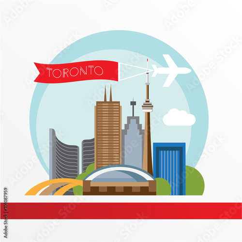 Toronto detailed silhouette. Trendy vector illustration, flat style.