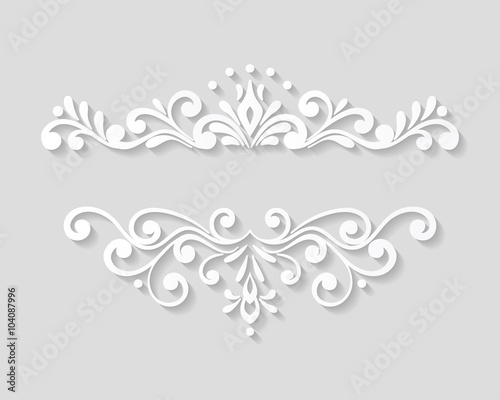 Elegant paper retro floral border.