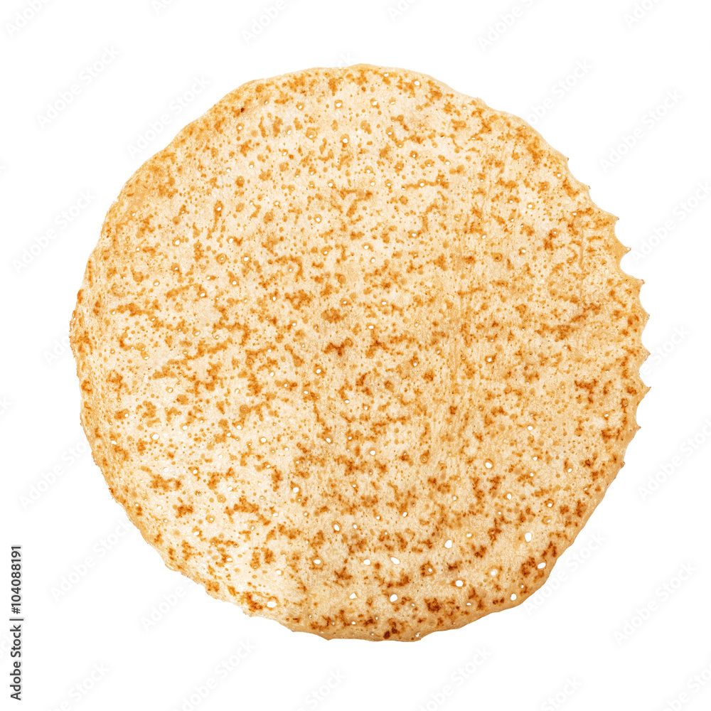 Shrovetide, Maslenitsa, fishnet pancake, flapjack,slapjack, isolated on the white Shrovetide, Maslenitsa, fishnet pancake, flapjack,slapjack, isolated on the white