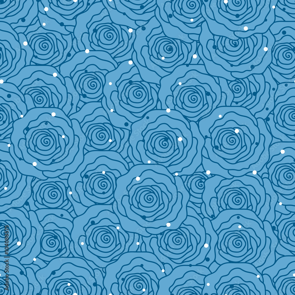 Seamless background of blue roses Seamless background of blue roses