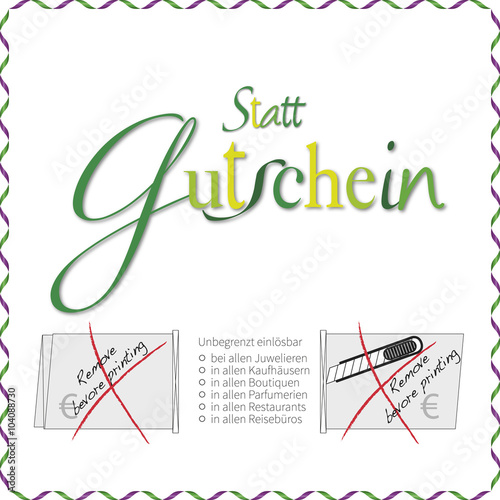 Geldkarte statt Gutschein