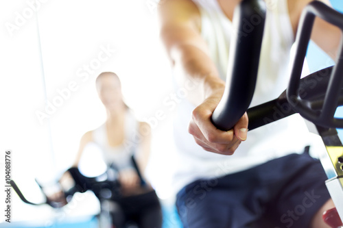 people working out in modern gym