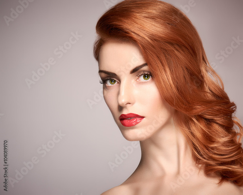 Beauty portrait woman, eyelashes, natural makeup