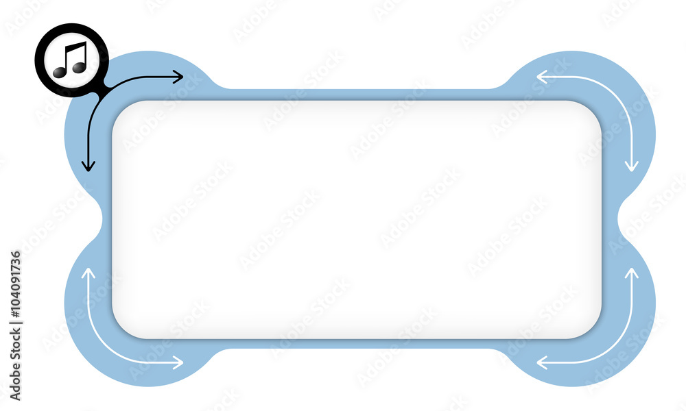 Vector box to fill your text and music icon Vector box to fill your text and music icon