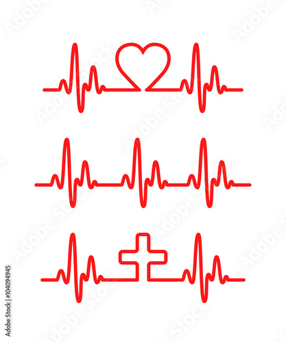 Heart cardiogram lines. Rhythm heart.