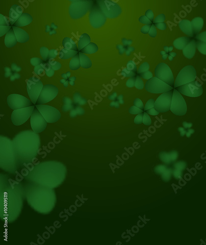 Green clover 3D. Green Shamrock clover background. Background of