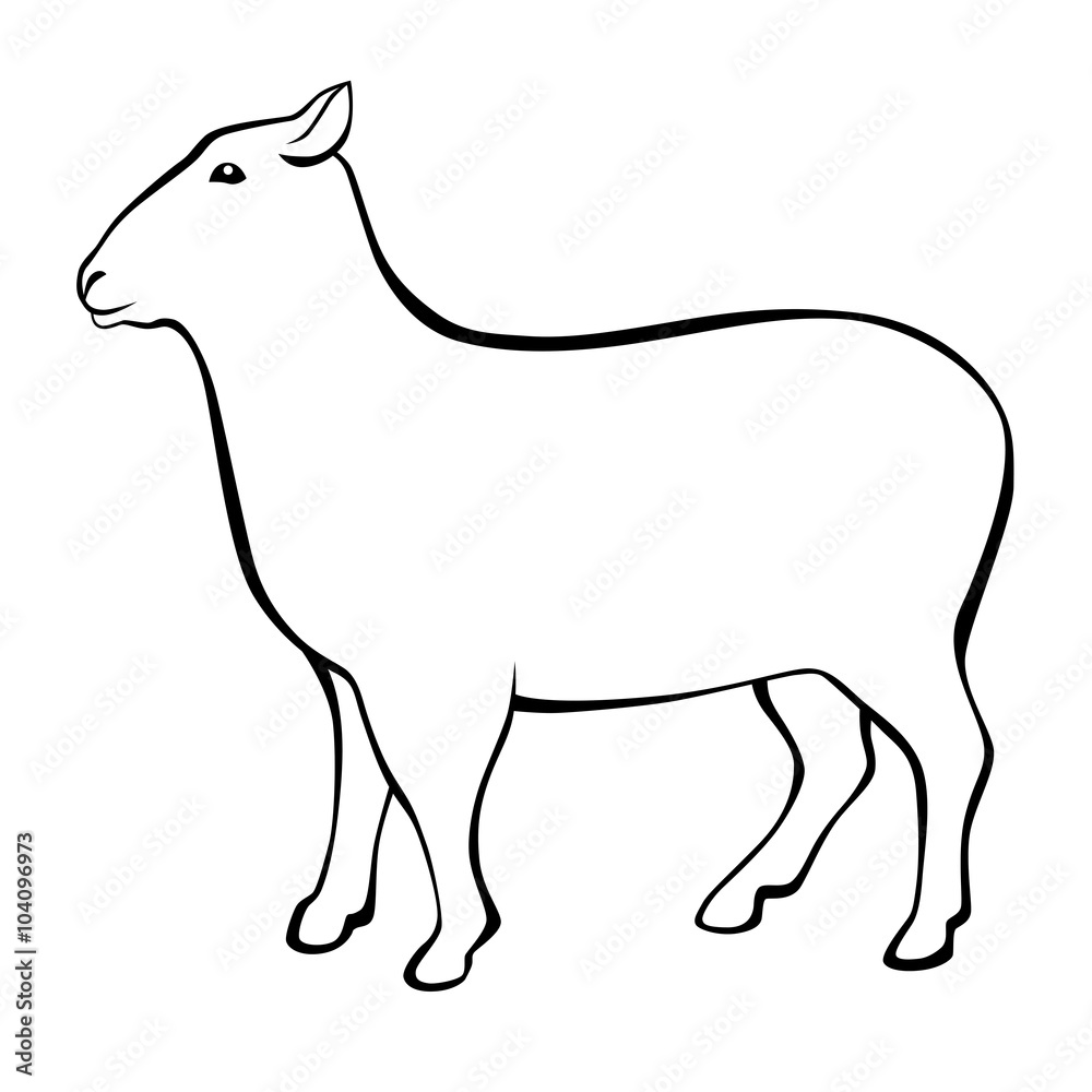 Sheep black white isolated illustration vector Sheep black white isolated illustration vector