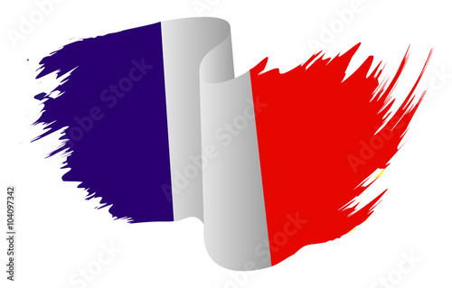France flag vector symbol icon  design. French flag color illustration isolated on white background.