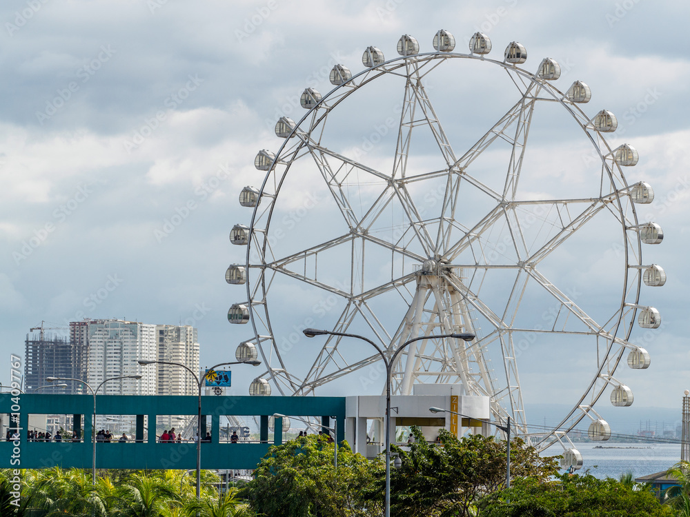 Feb 20, 2016 Mall of Asia, Philippines Ferris wheel in Bay the San Miguel