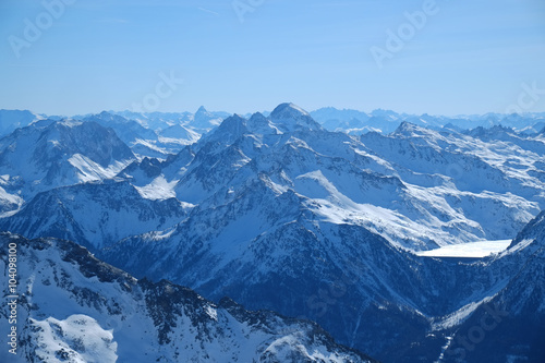 winter mountain landscape in blue tones © pixbull