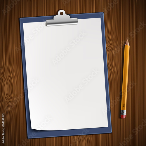 clipboard with blank sheet