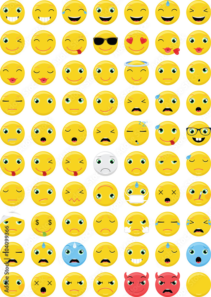 Fototapeta premium Emoticons Vector Set