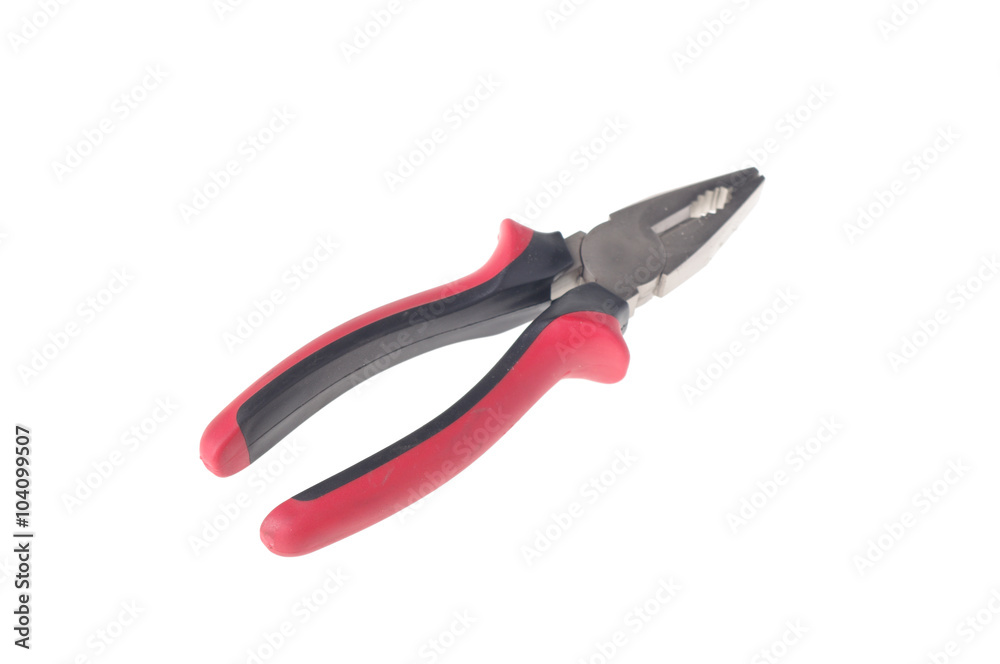 red pliers isolated on white red pliers isolated on white