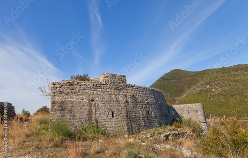 Ruins of Mogren Fort (1860) near Budva
