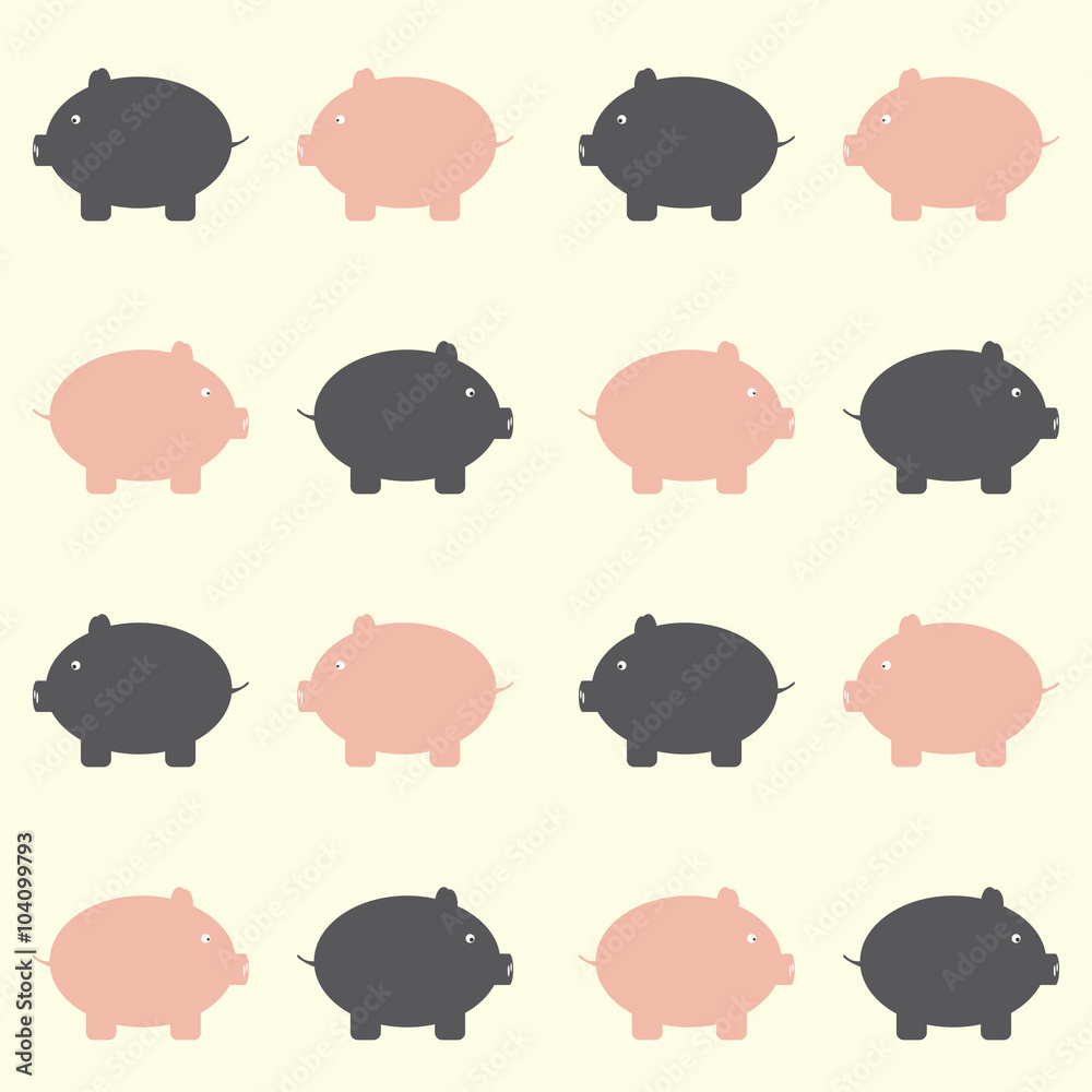 Seamless Piggy Pattern Seamless Piggy Pattern