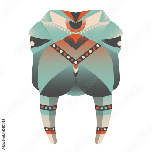 The head of walrus vector illustration. Abstract animal, icon, print, card, logo. Isolated on white  background