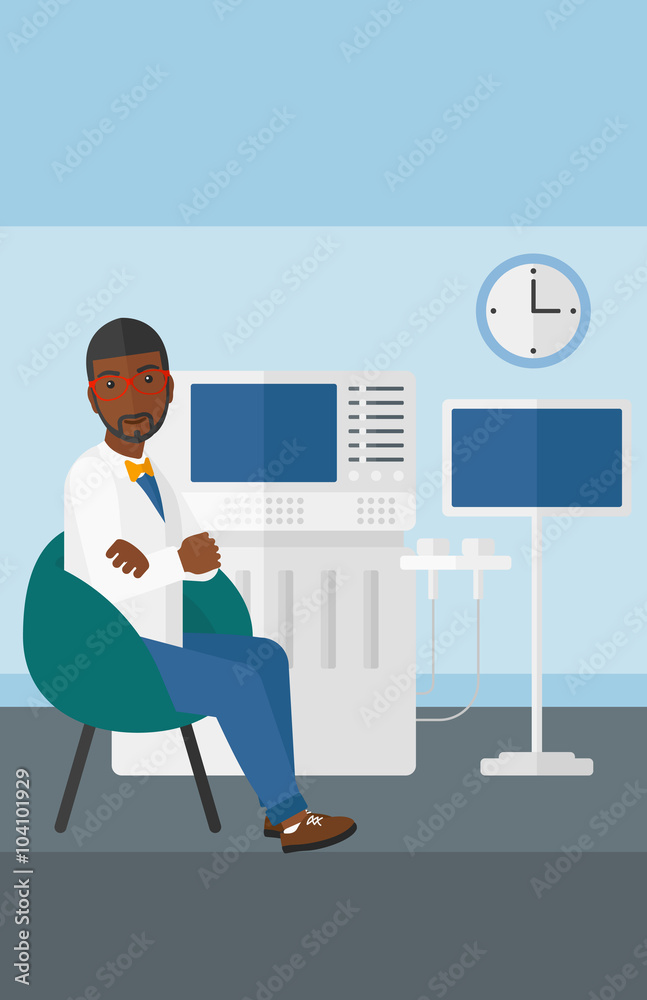 Male ultrasound specialist. Male ultrasound specialist.