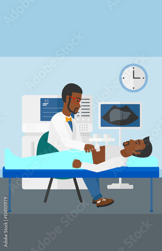 Patient under ultrasound examination.