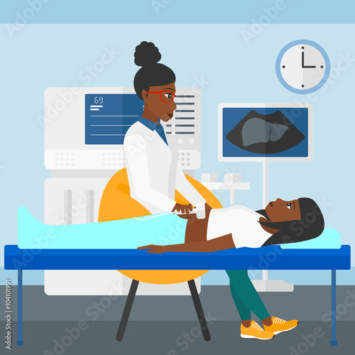 Patient under ultrasound examination.