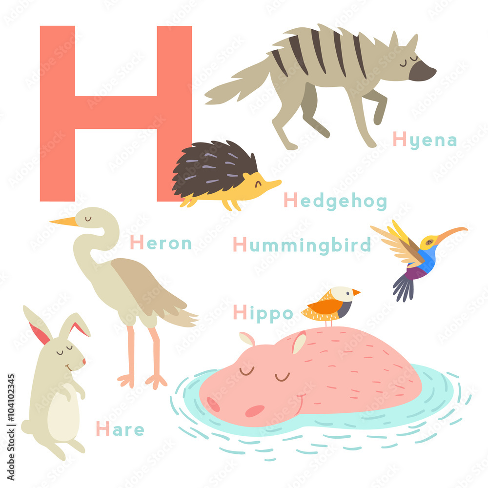 H letter animals set. English alphabet. Vector illustration, isolated on white background Stock Vector | Adobe Stock H letter animals set. English alphabet. Vector illustration, isolated on white background Stock Vector | Adobe Stock
