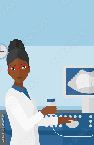 Female ultrasound specialist.