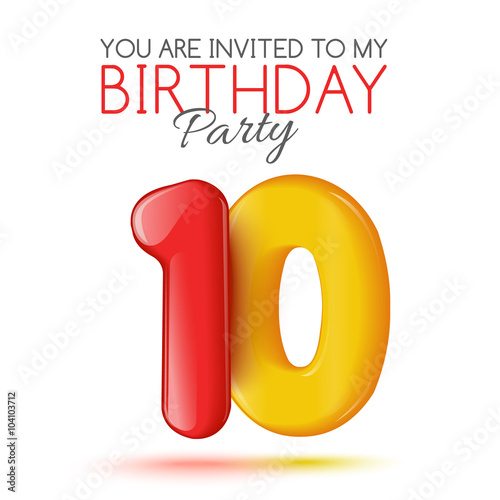 Invitation card for the celebration of 10 years