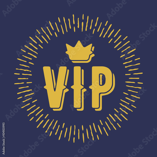 VIP premium letters with crown and shine.